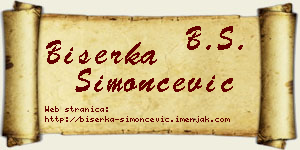 Biserka Simončević vizit kartica
